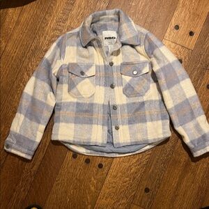 SO Kids Plaid Jean Jacket in Blue and Cream